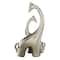 15" Silver Ceramic Contemporary Giraffe Sculpture